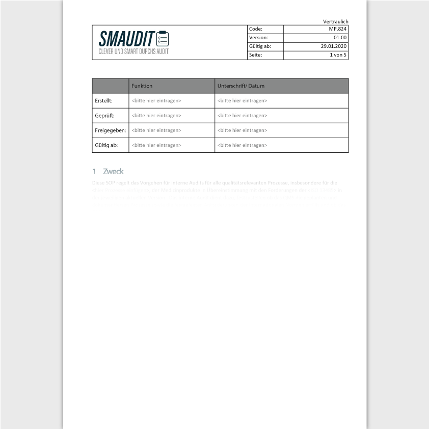 MP.824 - SOP Internes Audit - SMAUDIT - DIN EN ISO 13485