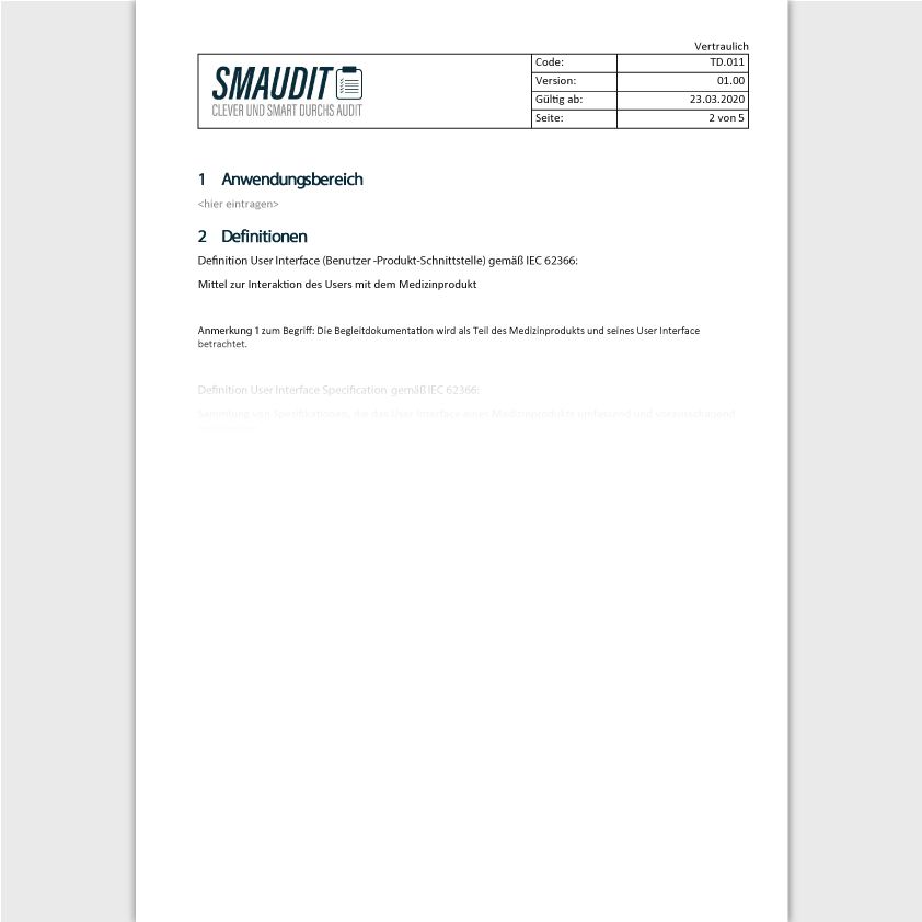 TD.011 - F&T User Interface Specification - SMAUDIT - Technische Dokumentation